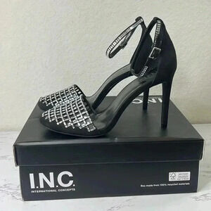 INC Womens Black Jaspen Round Toe Stiletto
